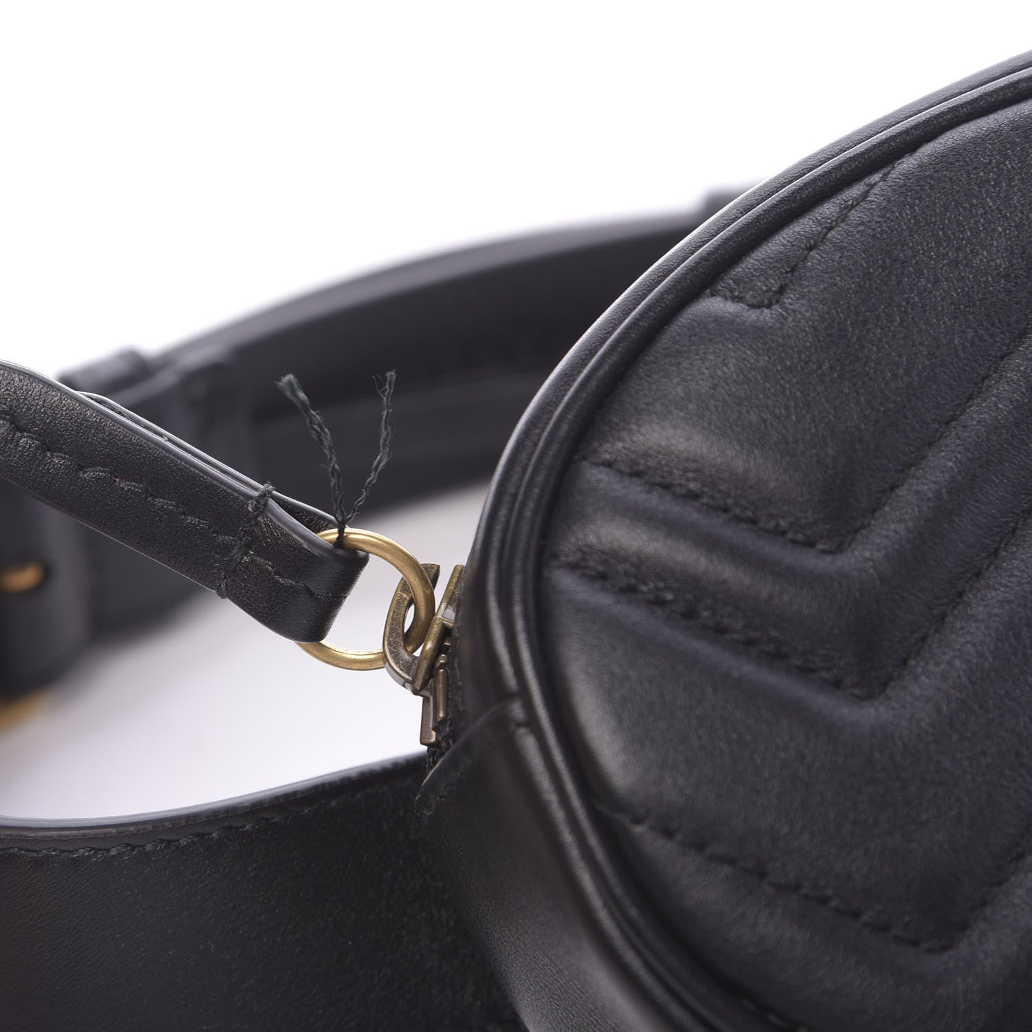 Gucci Calfskin Matelasse GG Marmont Belt Bag 95 38 Black 10 of 11