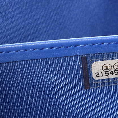 Chanel Lambskin Quilted Boy Zip Around Wallet Blue 6 of 11