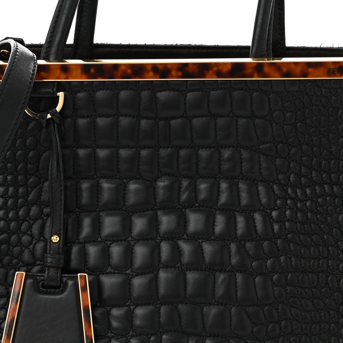 Nappa Crocodile Trapuntata Large 3Jours Tote Black