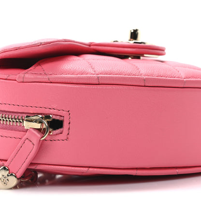 Chanel Lambskin Quilted CC In Love Heart Clutch With Chain Pink 8 of 9
