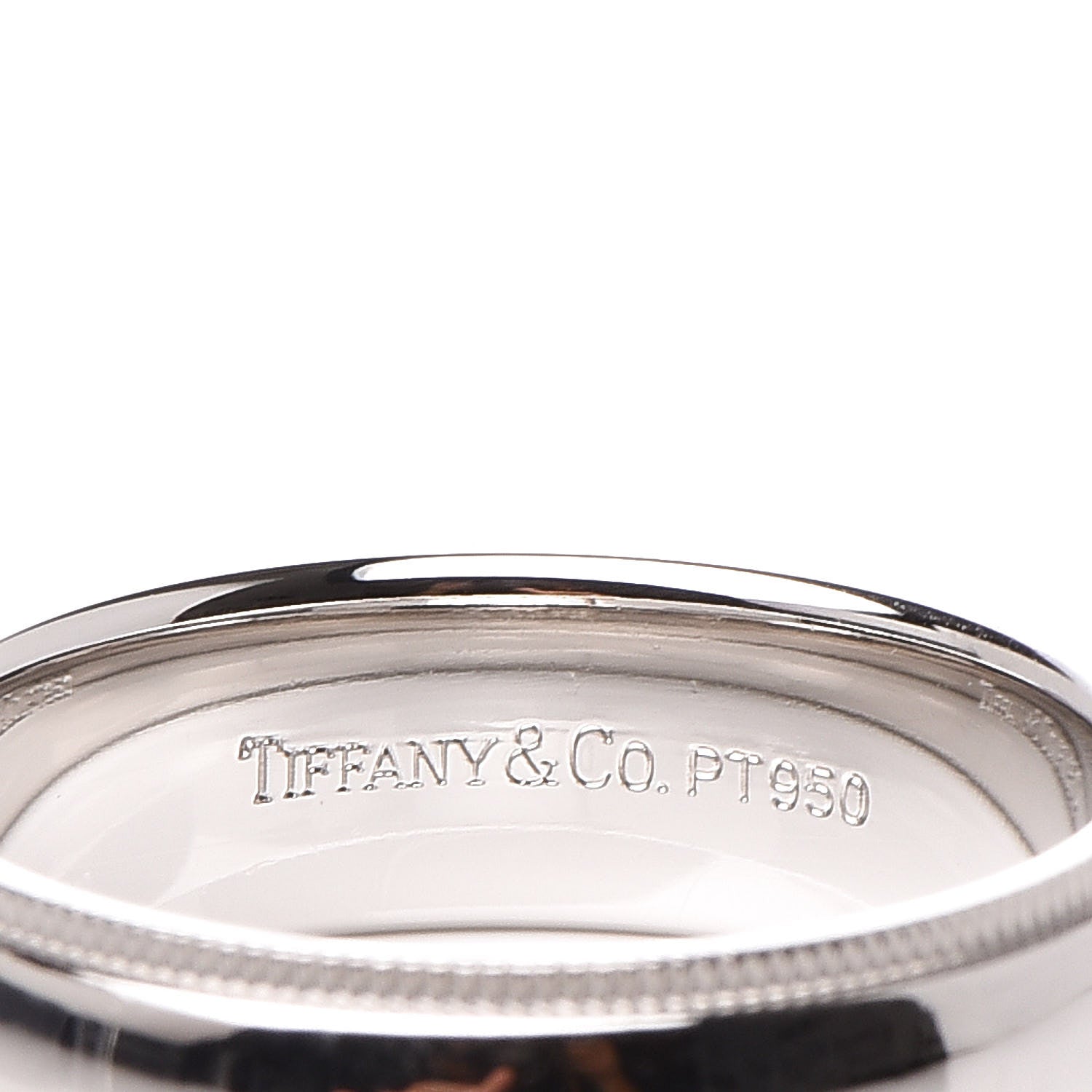 Tiffany Platinum 6mm Classic Milgrain Wedding Band Ring 54 7 4 of 5