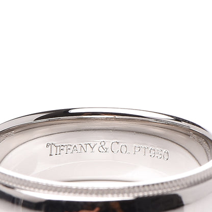 Tiffany Platinum 6mm Classic Milgrain Wedding Band Ring 54 7 4 of 5