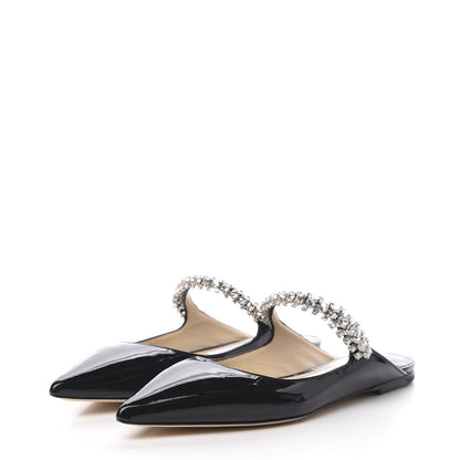 Jimmy Choo Patent Calfskin Bing 100 Mules 38.5 Black 3 of 9