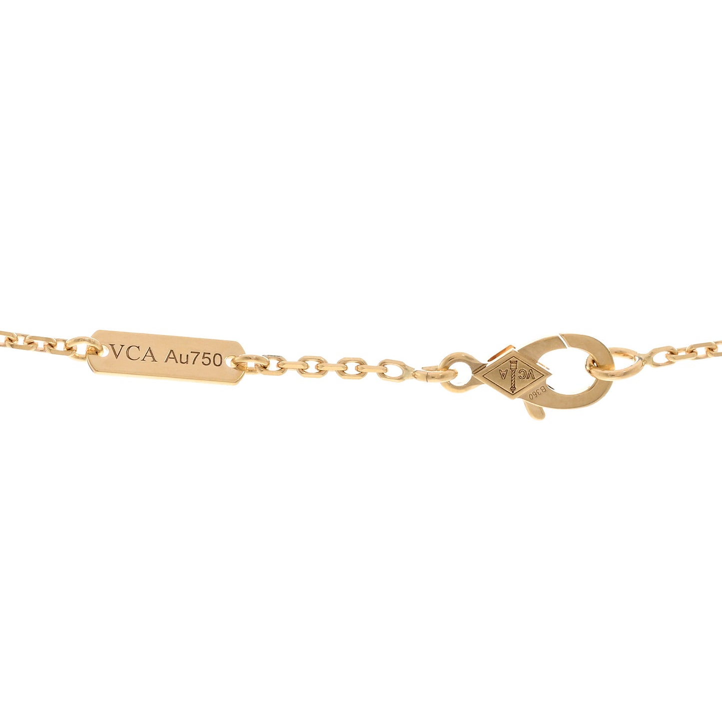 18K Yellow Gold Black Onyx Vintage Alhambra Pendant Necklace