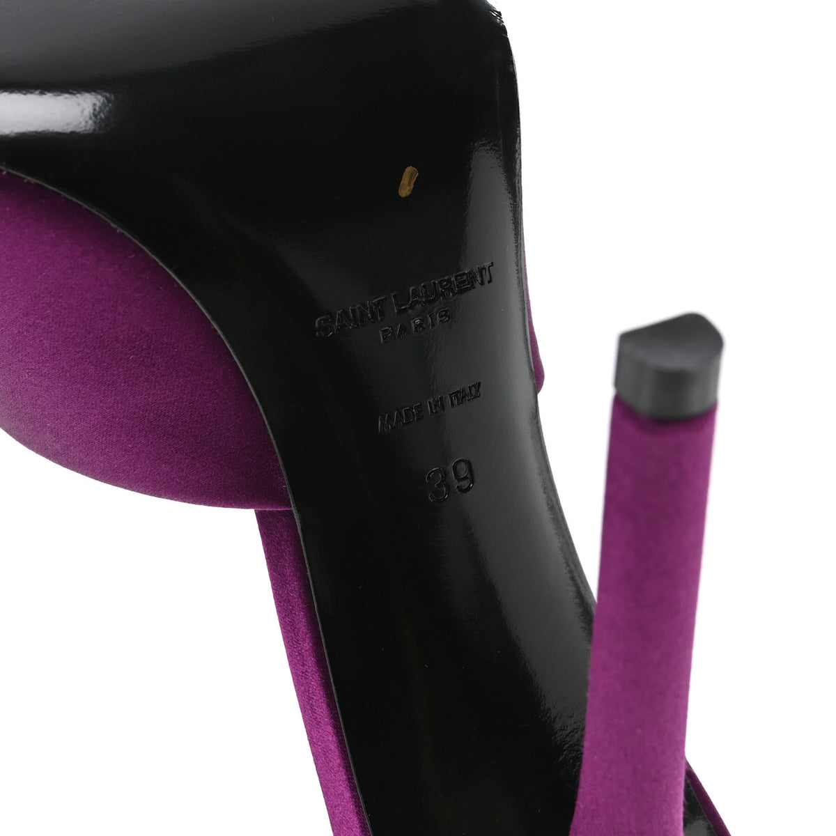 Saint Laurent Satin Goldie Mule Sandal 39 Cyclamen 7 of 10