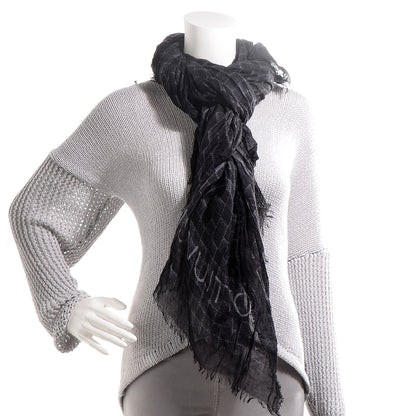 Louis Vuitton Cashmere Silk Etole Stole Damier Black 2 of 6