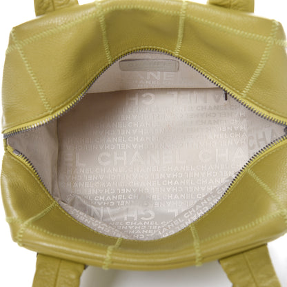 Chanel Caviar Square Stitched Tote Chartreuse 5 of 11