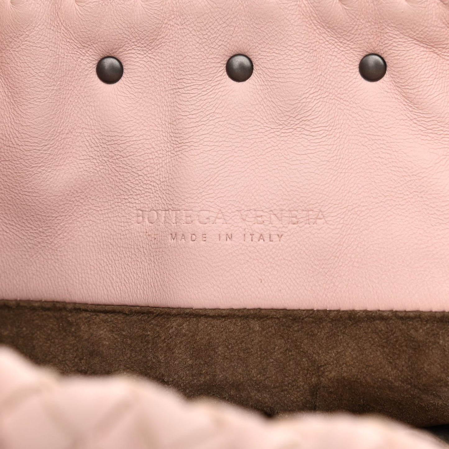 Nappa Intrecciato Drawstring Tassel Bucket Pink