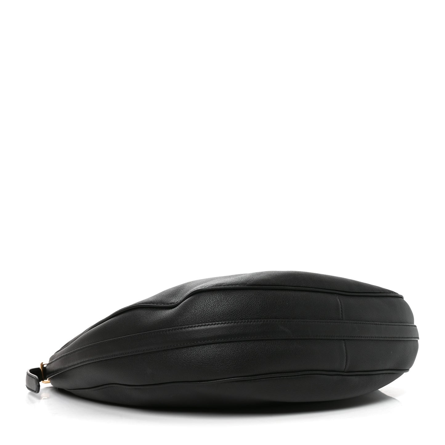 Vitello Daino Medium Arque Shoulder Bag Black