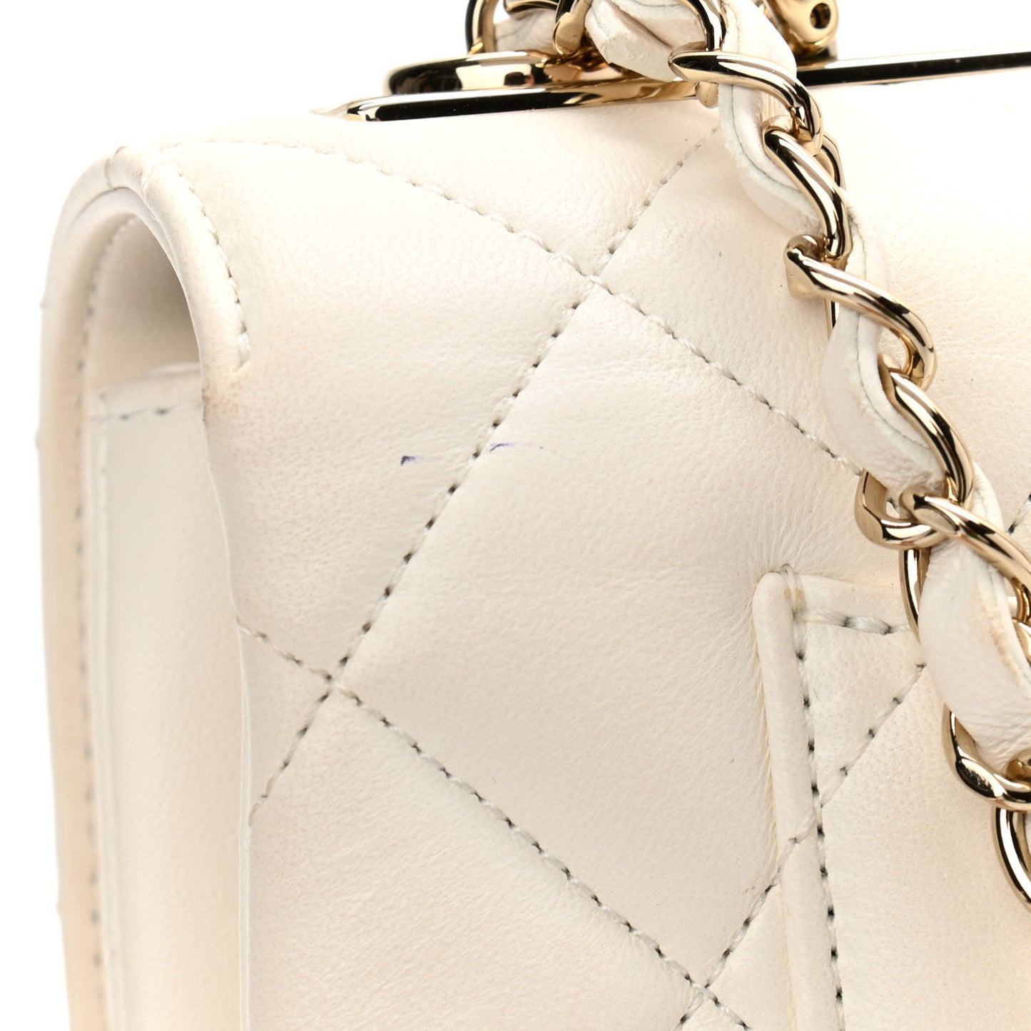 Lambskin Quilted Small Trendy CC Dual Handle Flap Bag White