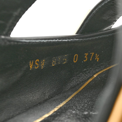 Valentino Garavani Calfskin Roman Stud Ankle Strap Flat Mules 37.5 Black 9 of 9