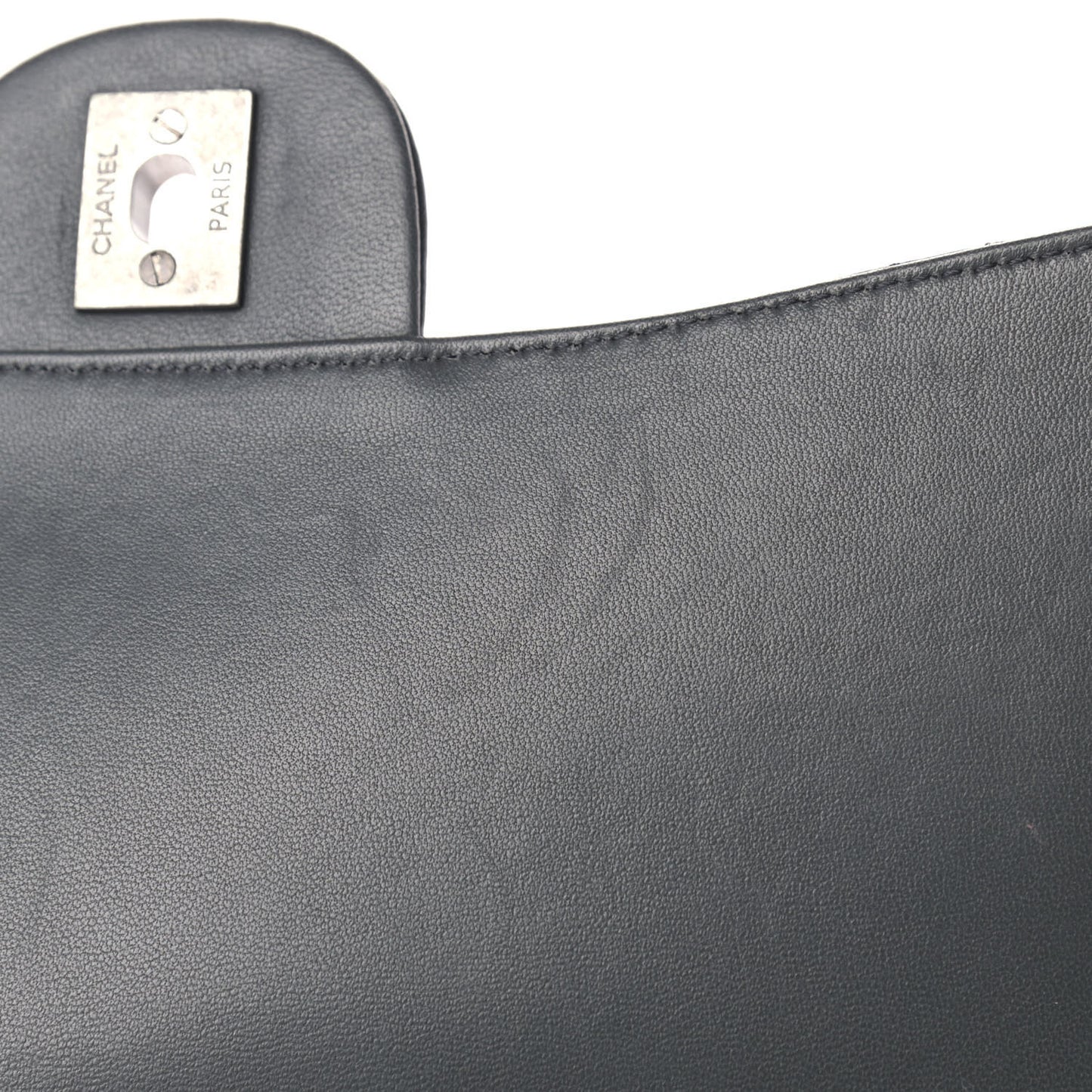 Lambskin Quilted Jumbo Multi Flap Bag Dark Grey