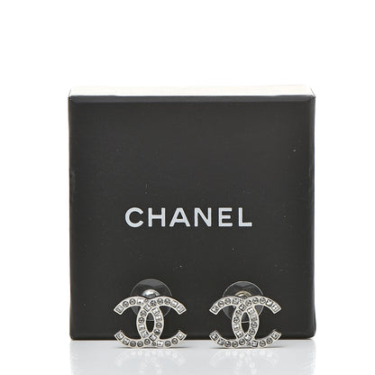 Chanel Baguette Crystal CC Earrings Silver 6 of 6