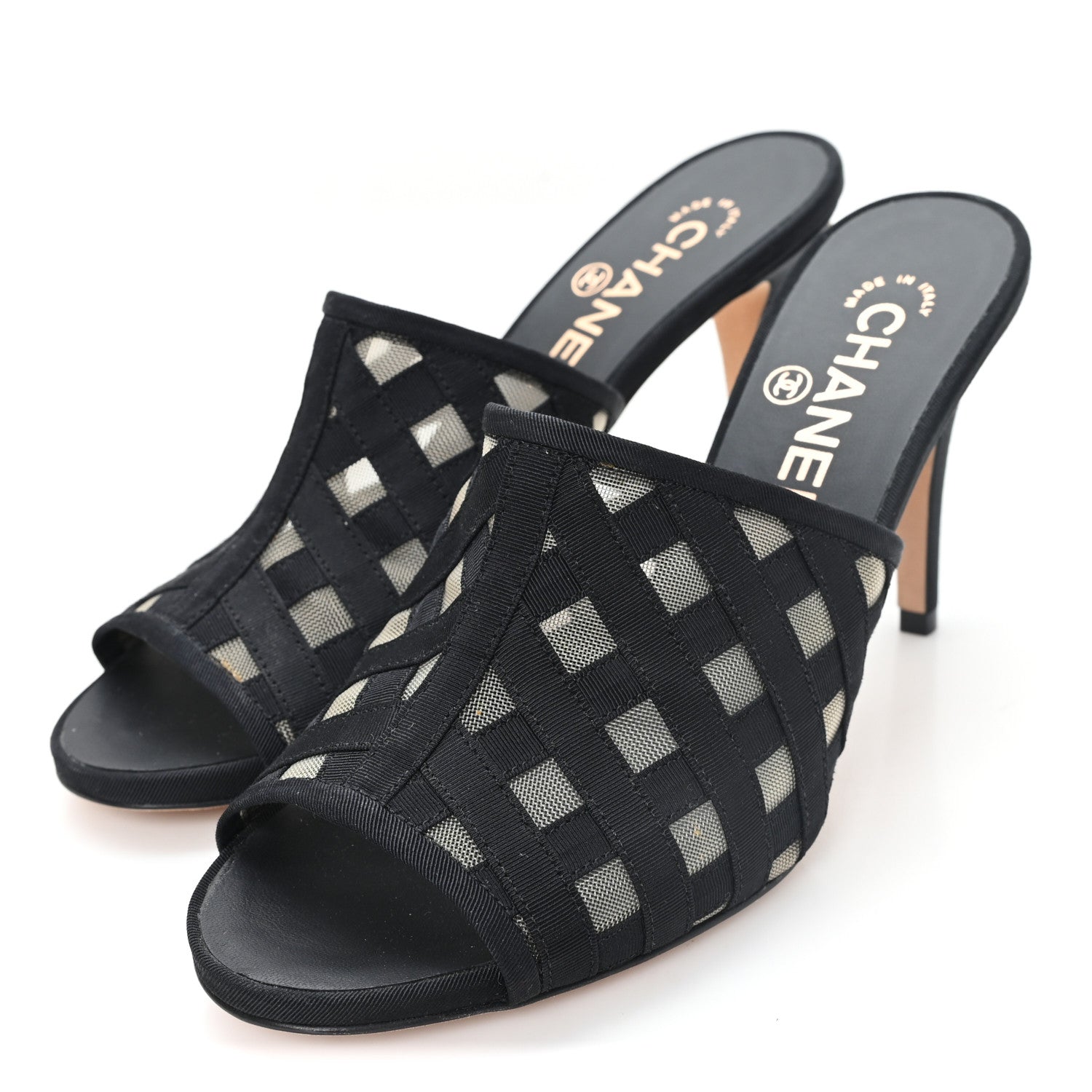 Chanel Mesh Grosgrain CC Mules 37 Black 37 4 of 8