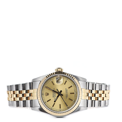 Rolex Stainless Steel 18K Yellow Gold 31mm Oyster Perpetual Datejust Watch Champagne 68273 3 of 7