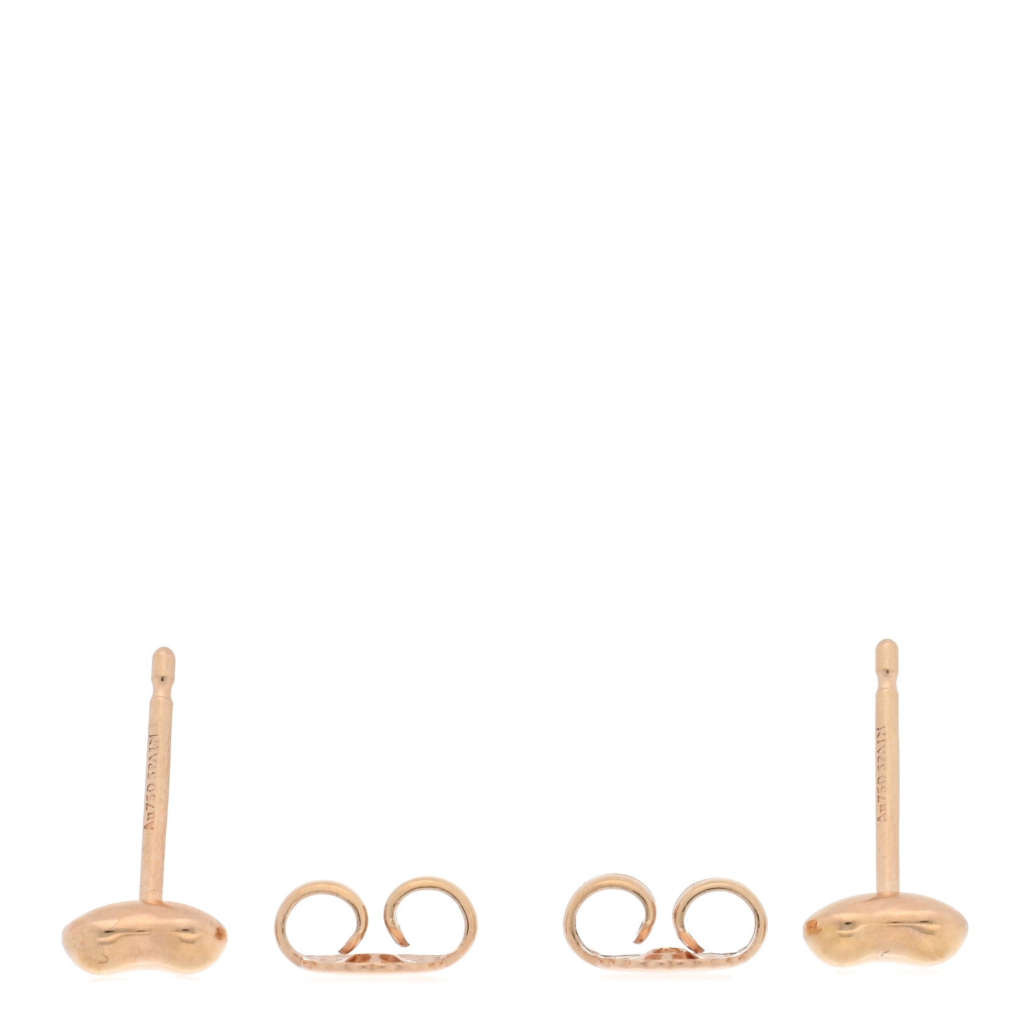 Tiffany 18K Rose Gold 5mm Elsa Peretti Bean Earrings 3 of 4