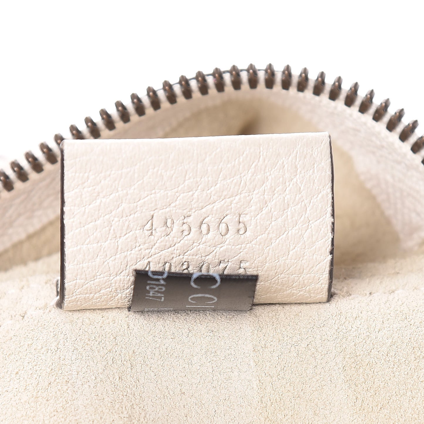 Pebbled Calfskin Medium Logo Portfolio Clutch White