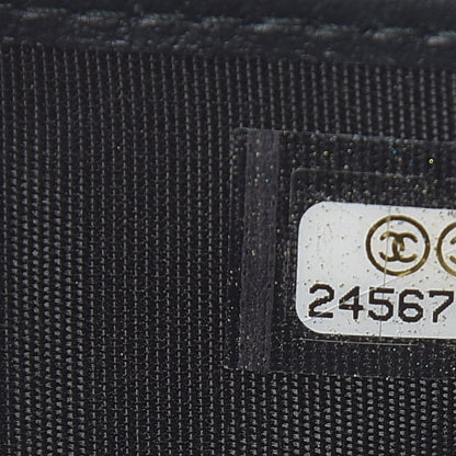 Chanel Caviar Chevron Quilted Boy Compact Wallet Black 8 of 9