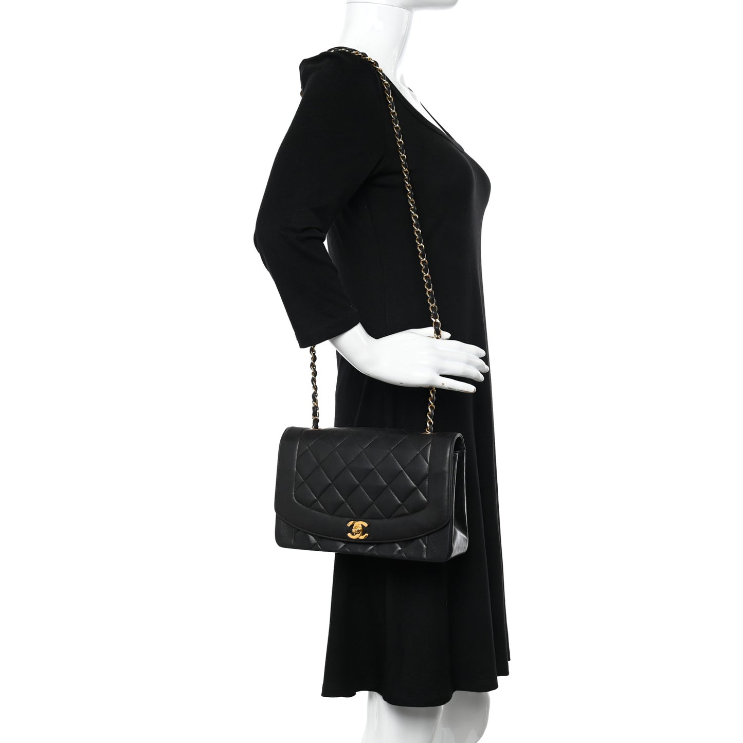 Lambskin Quilted Medium Single Flap Black