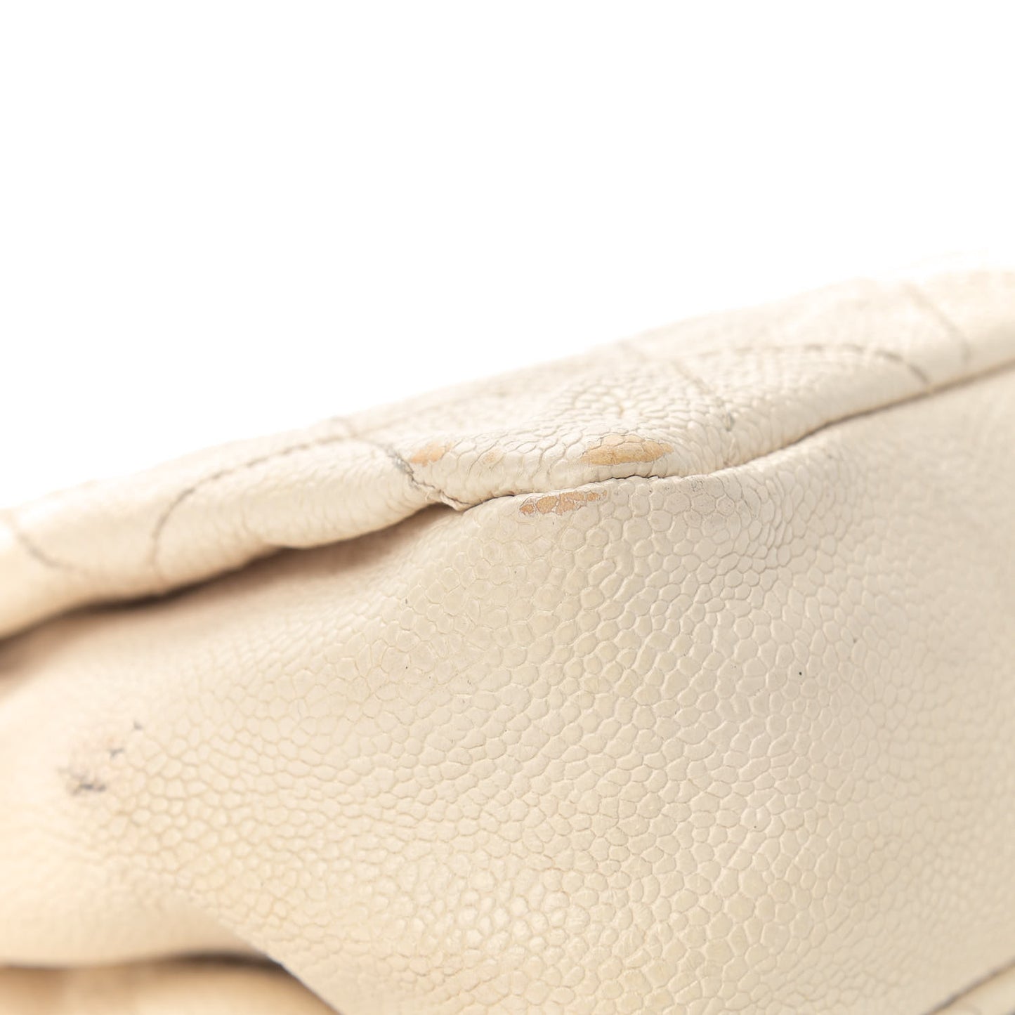 Caviar Quilted Medium Simply CC Flap White