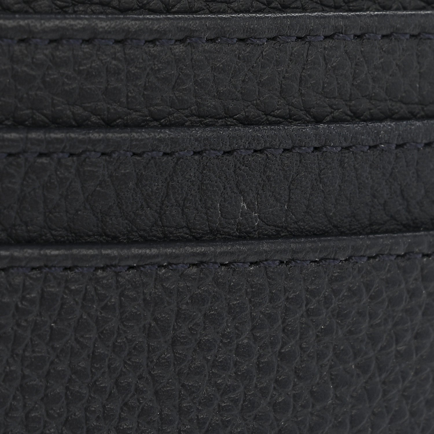 Christian Dior X HYLTON NEL Grained Calfskin Logo Card Holder Navy