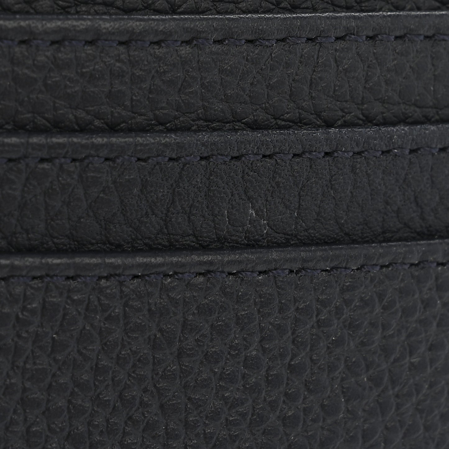 X HYLTON NEL Grained Calfskin Logo Card Holder Navy