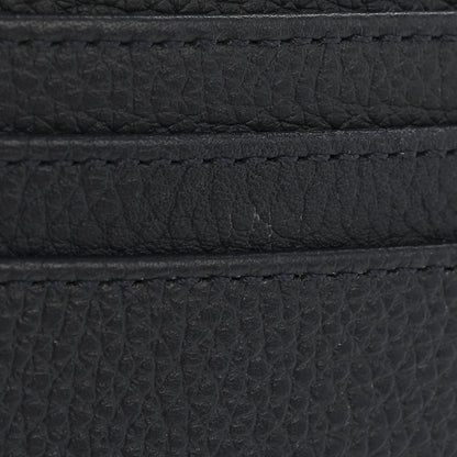 Christian Dior X HYLTON NEL Grained Calfskin Logo Card Holder Navy 9 of 10