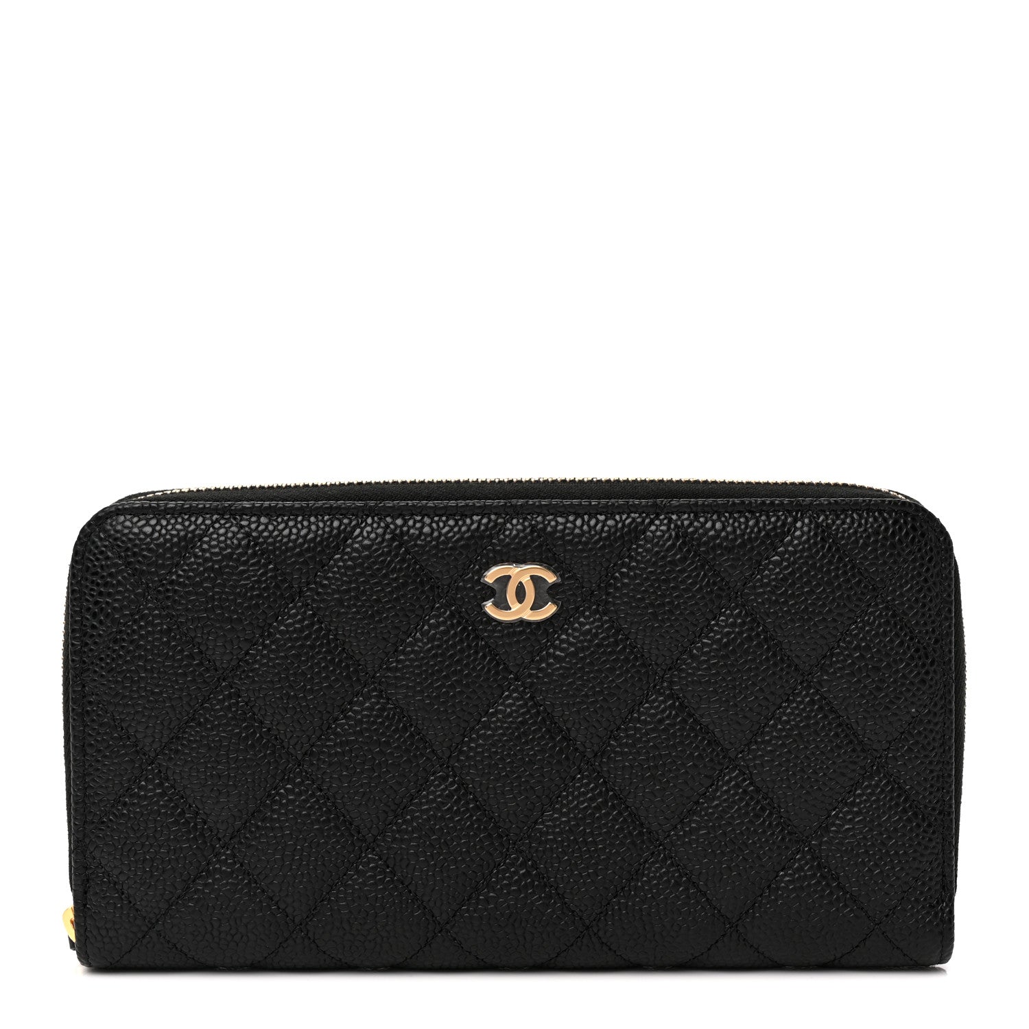 Chanel Caviar Quilted Large Gusset Zip Around Wallet Black 1 of 8