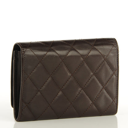 Chanel Calfskin Quilted Cambon Quilted Flap Wallet Dark Brown 3 of 8