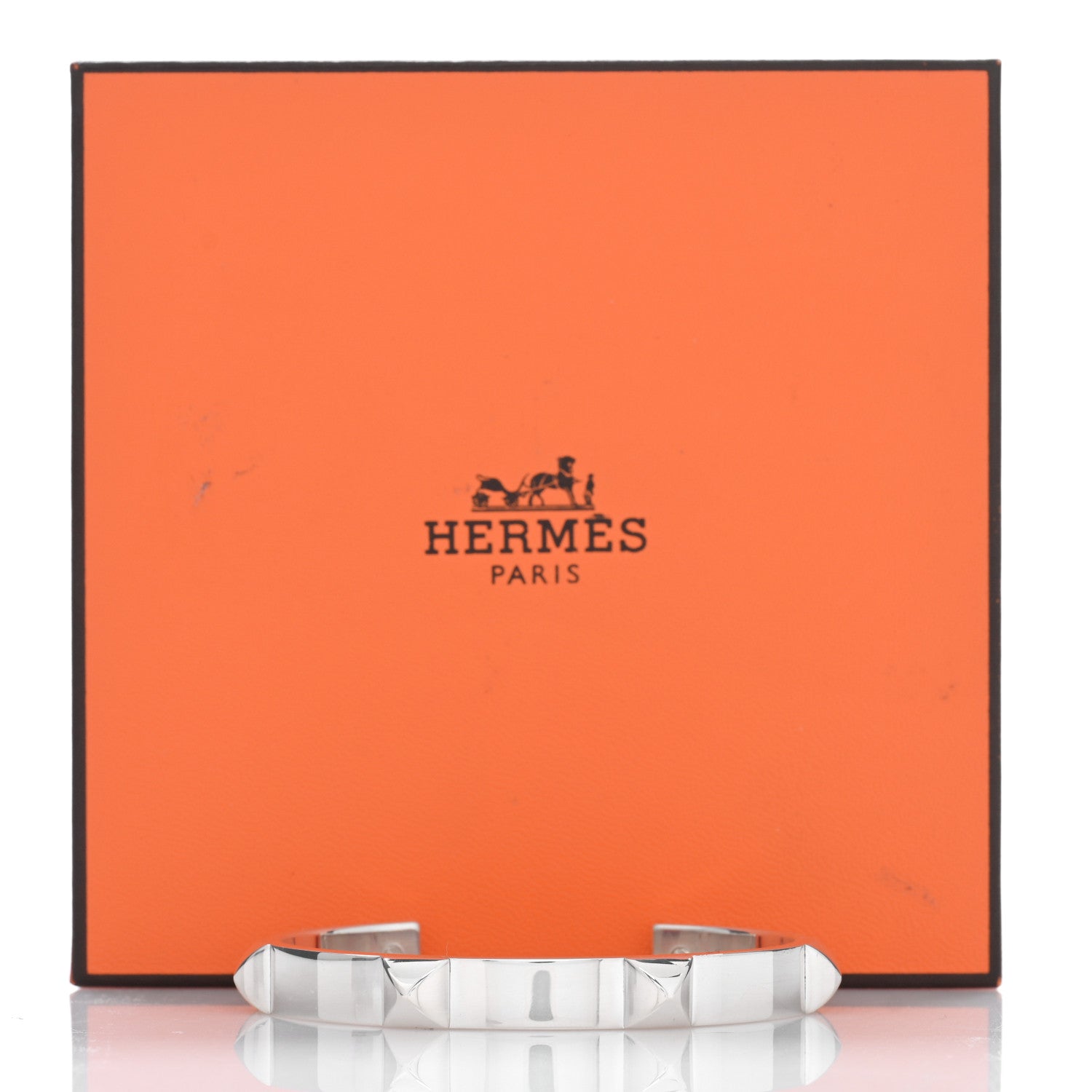 Hermes Sterling Silver Clou d'H Cuff Bracelet SH 4 of 4