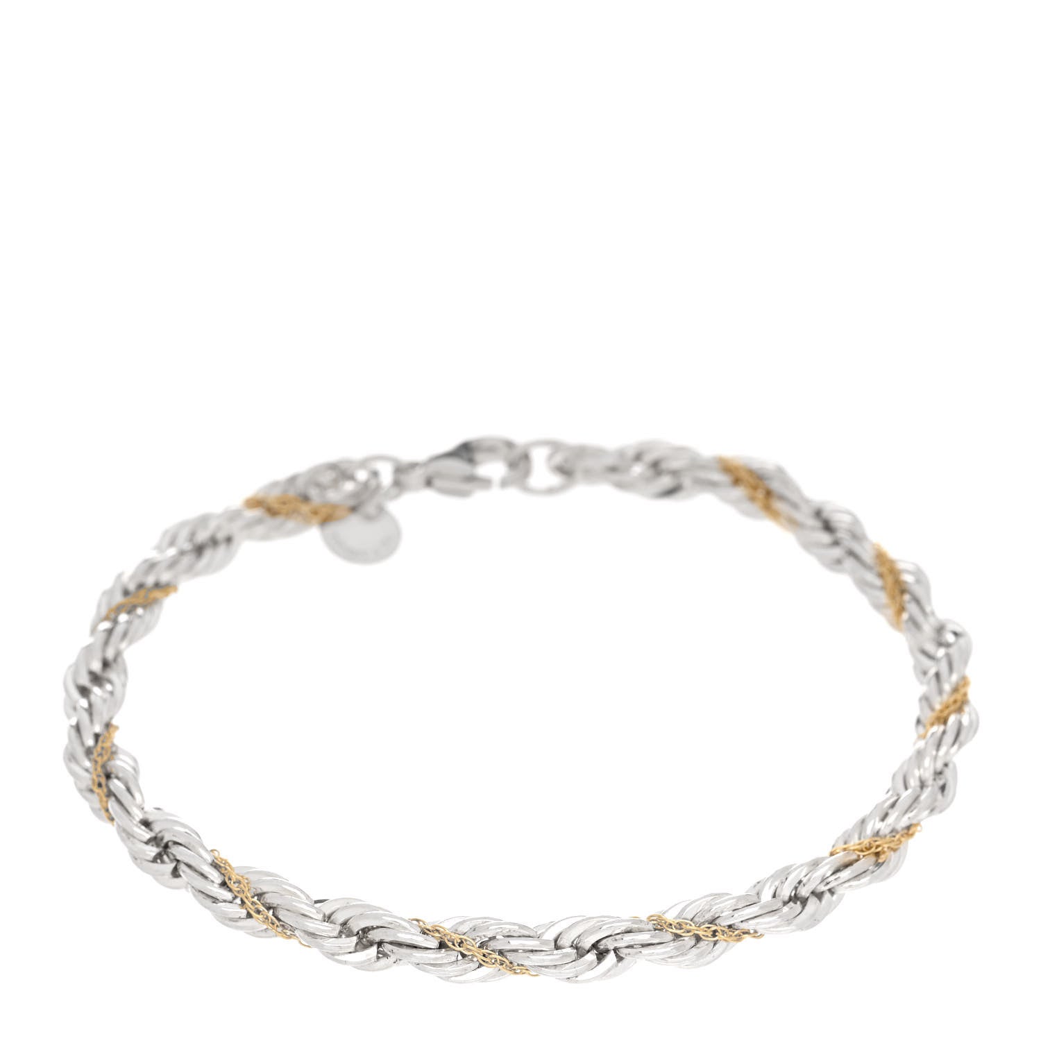Tiffany Sterling Silver 18K Yellow Gold Rope Chain Bracelet 1 of 4