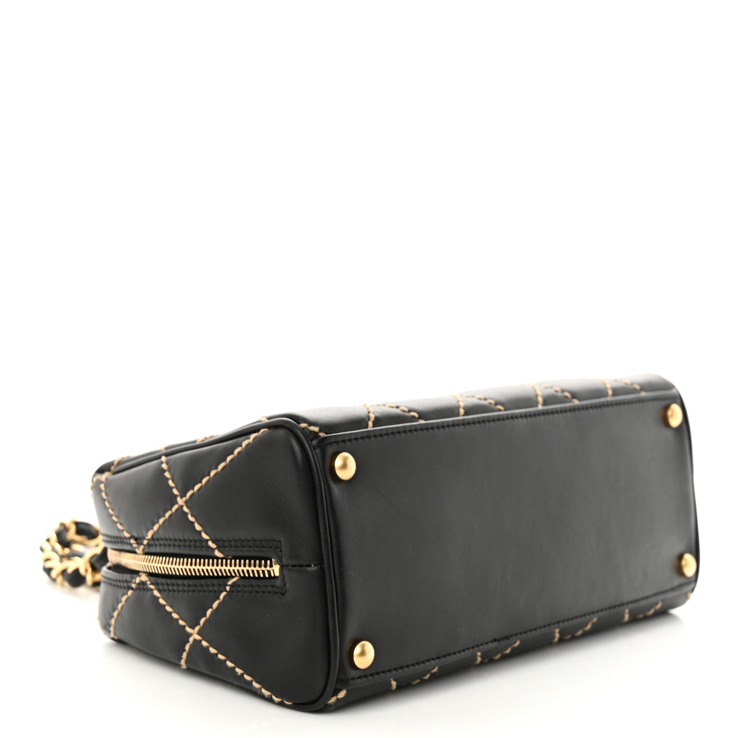 Calfskin Wild Stitch Chain Bag Black