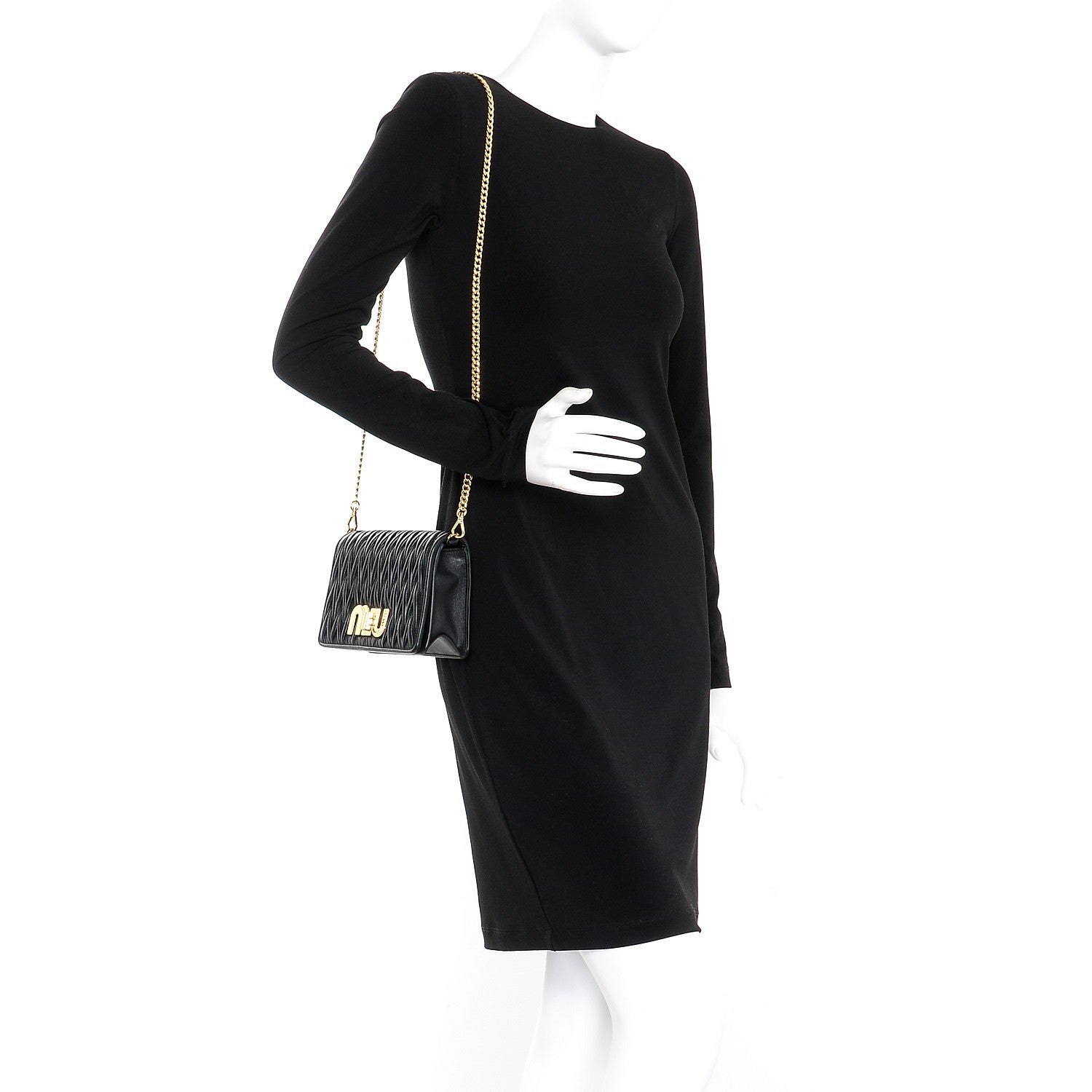 Miu Miu Matelasse Delice Miu Logo Bag Nero Black 2 of 7