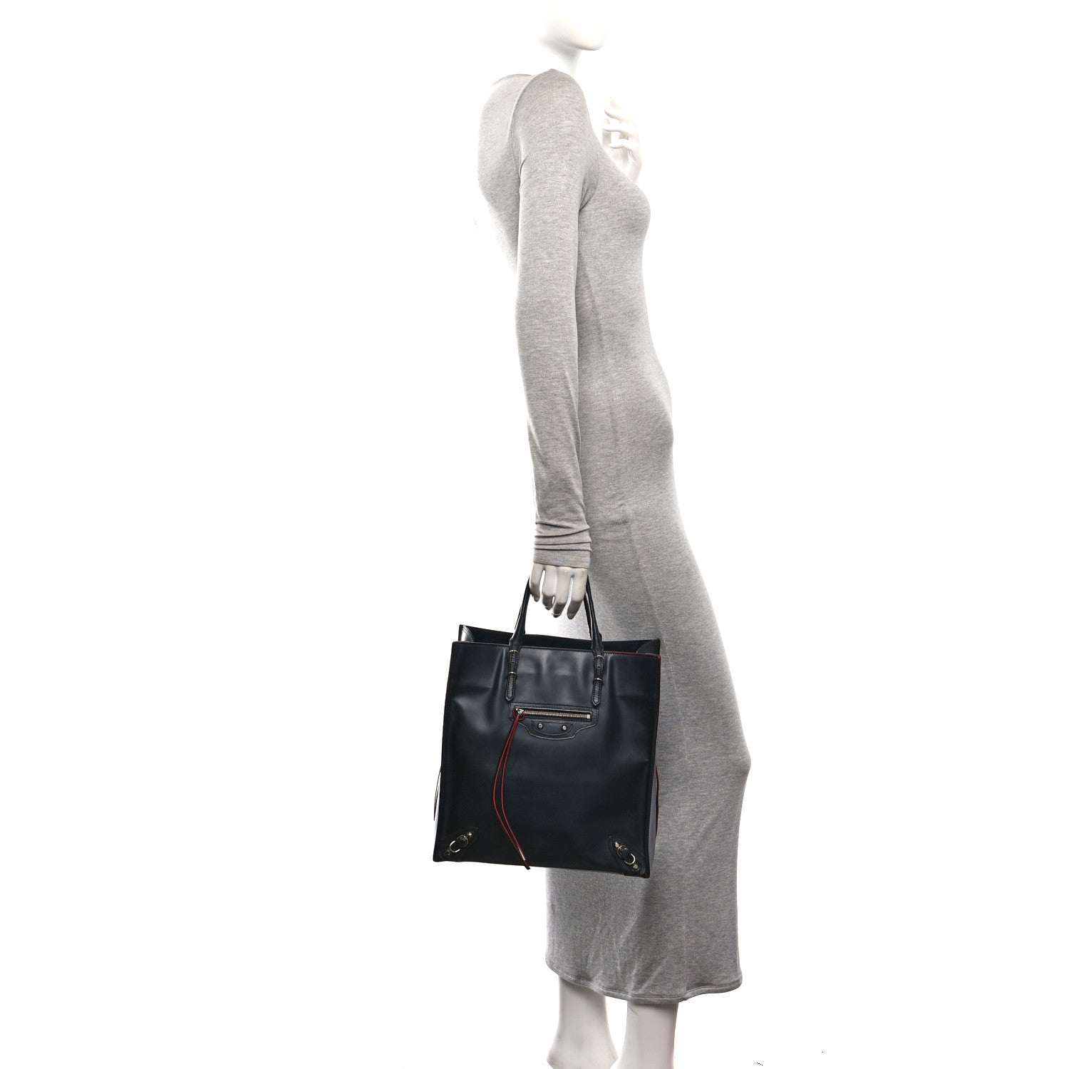 Balenciaga Veau Papier A5 Zip Around Tote Blue Rouge 2 of 10