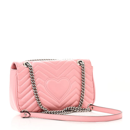 Gucci Calfskin Matelasse Small GG Marmont Shoulder Bag Wild Rose 3 of 11