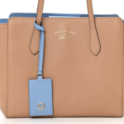 Gucci Dollar Calfskin Small Swing Tote Camelia Mineral Blue 7 of 12