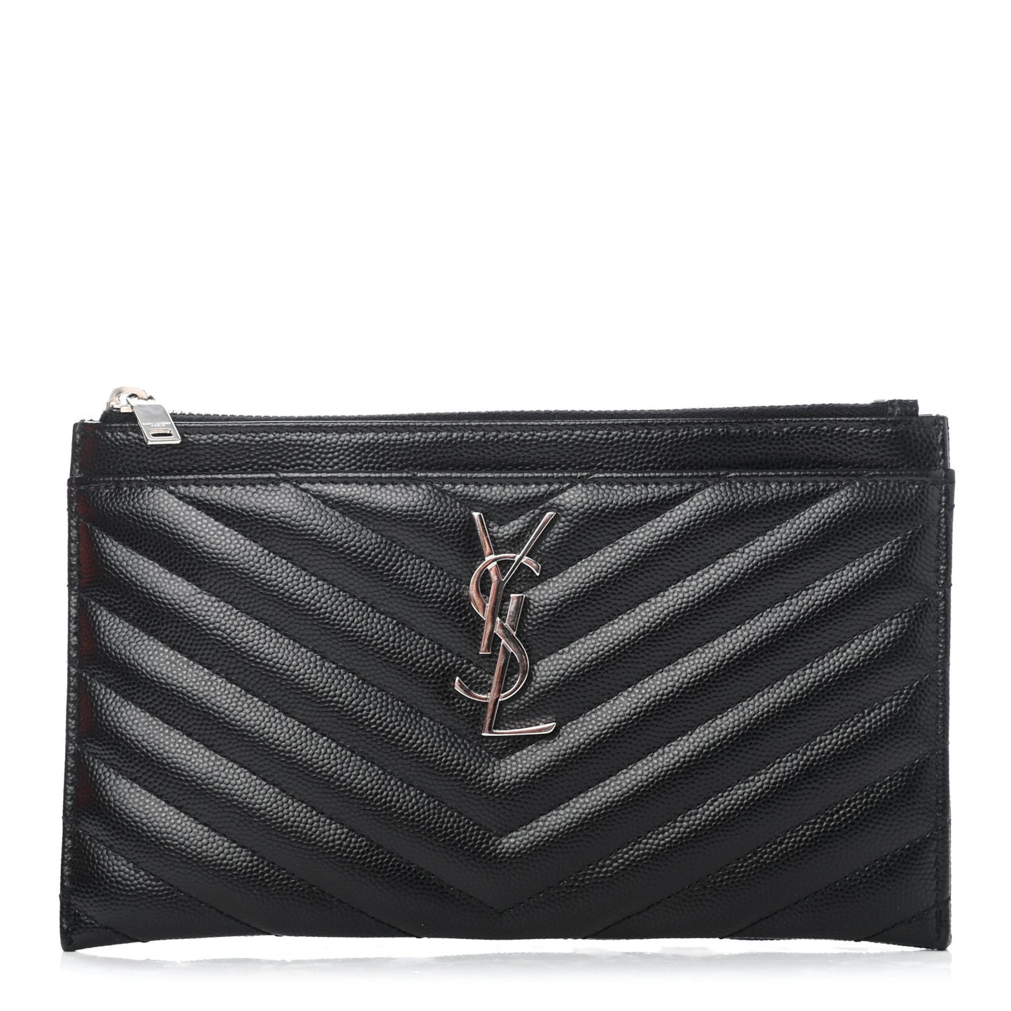 Grain De Poudre Chevron Monogram Bill Pouch Black