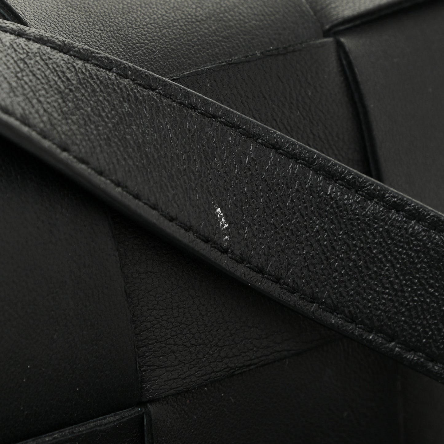 Lambskin Maxi Intrecciato Extra Mini Cassette Crossbody Bag Black