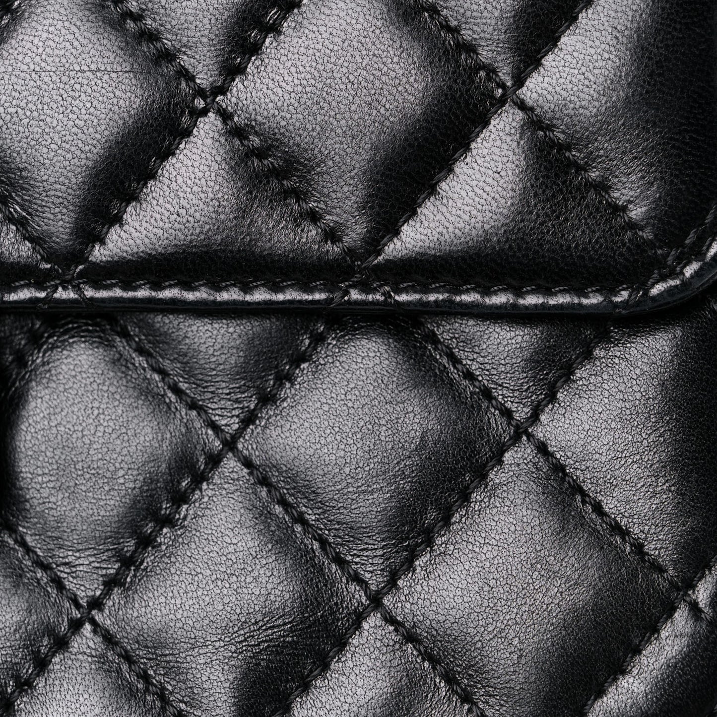 Lambskin Quilted Medium Crossing Times Flap Black