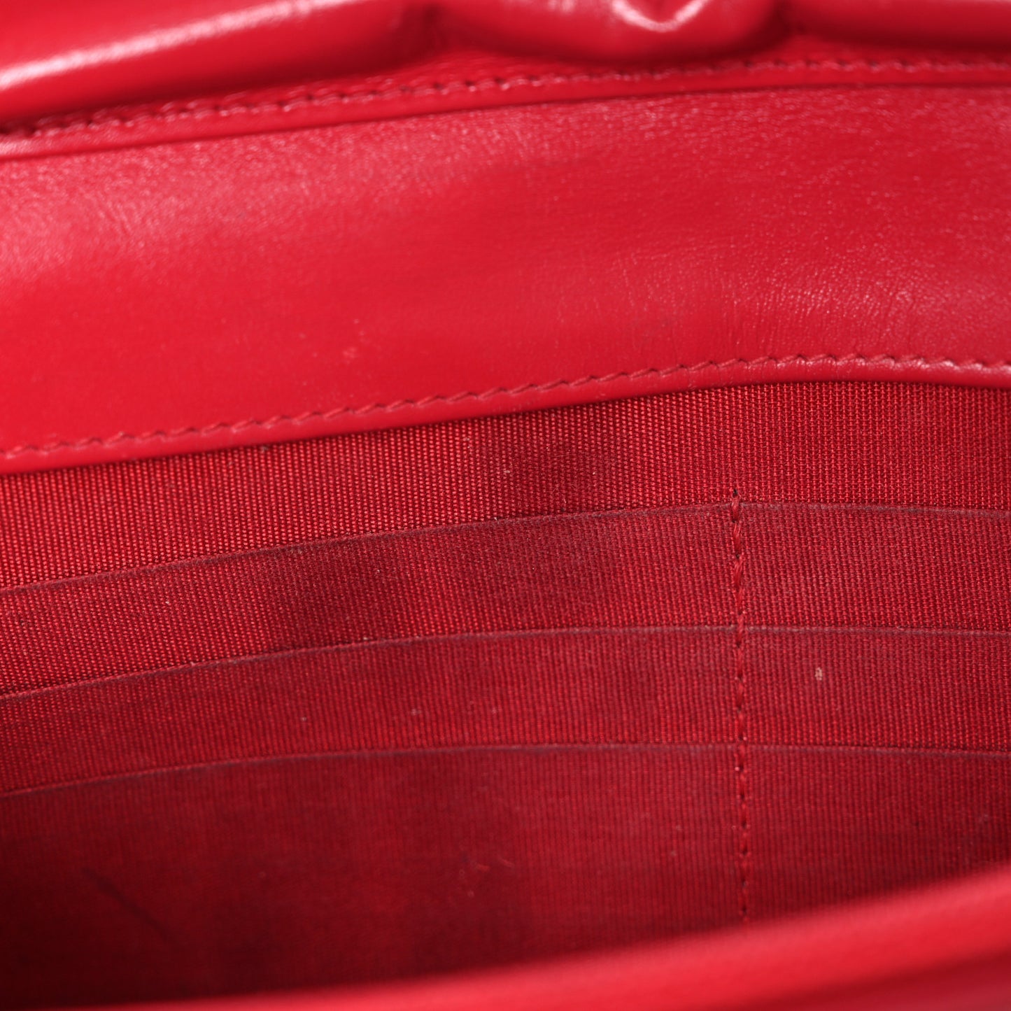 Patent Calfskin Quilted Boy Wallet On Chain WOC Red