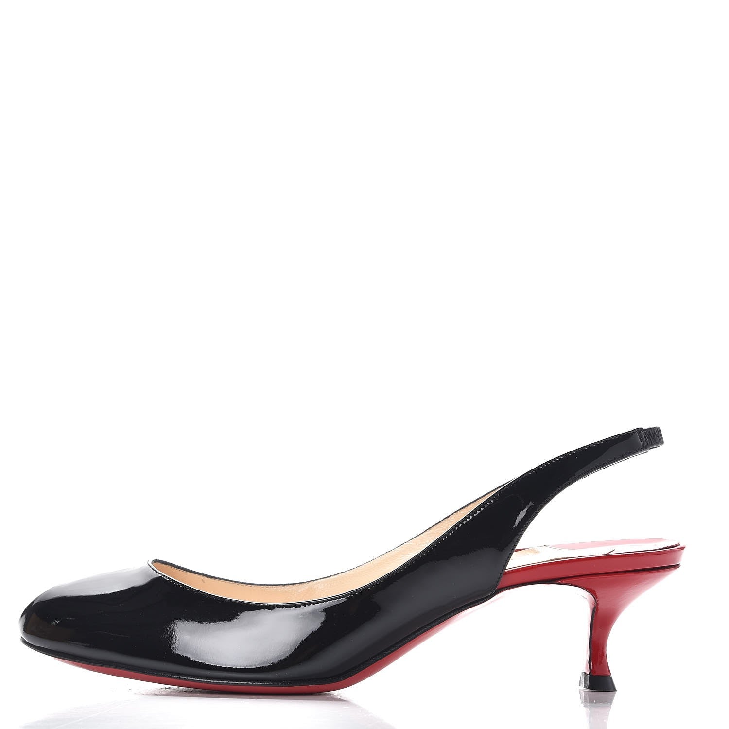 Christian Louboutin Patent Nombril 45 Pumps 39 Black Red 1 of 12