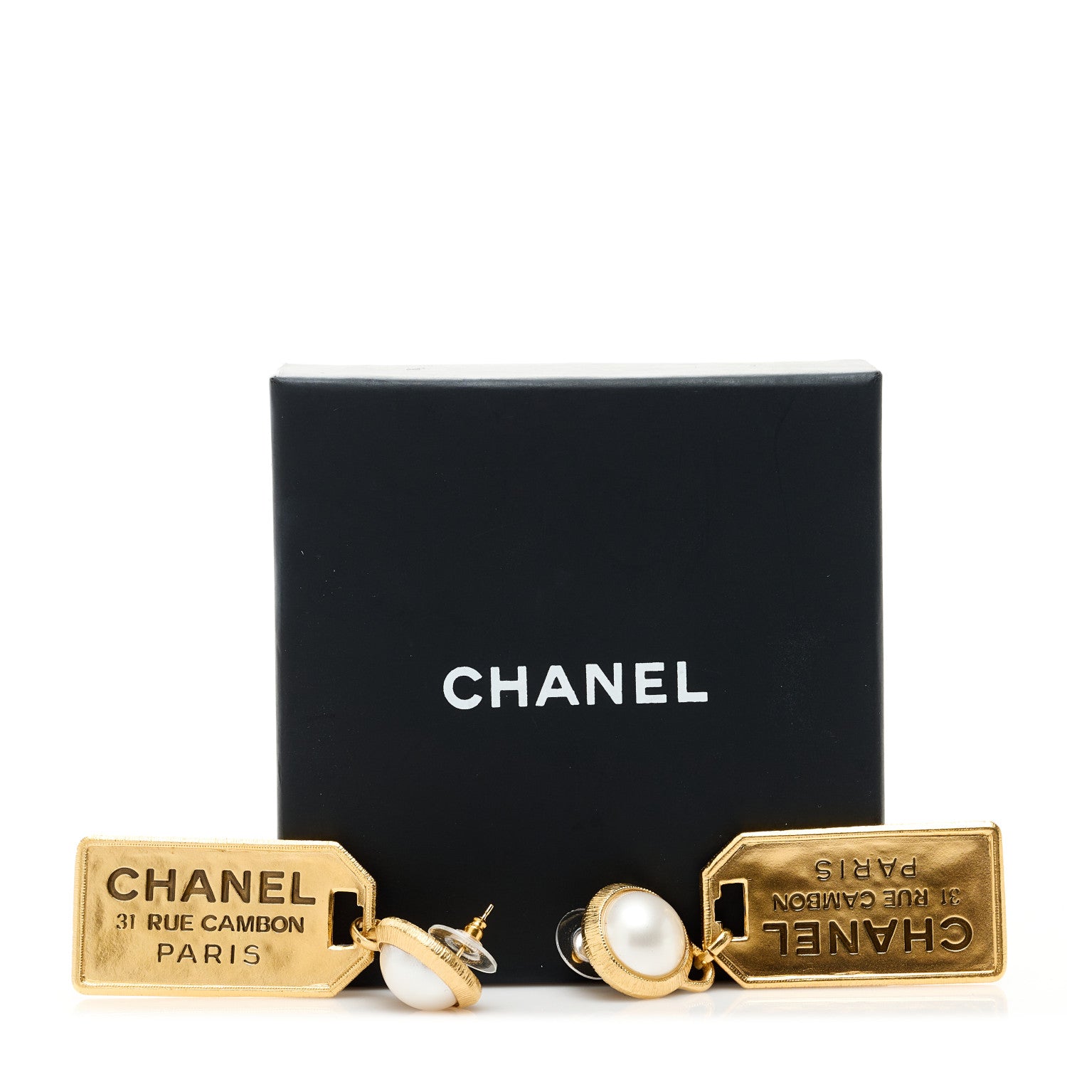 Chanel Pearl CC Tags Drop Earrings Gold 5 of 5