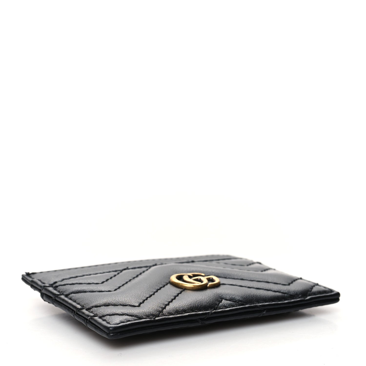 Gucci Calfskin Matelasse GG Marmont Card Holder Black 4 of 9