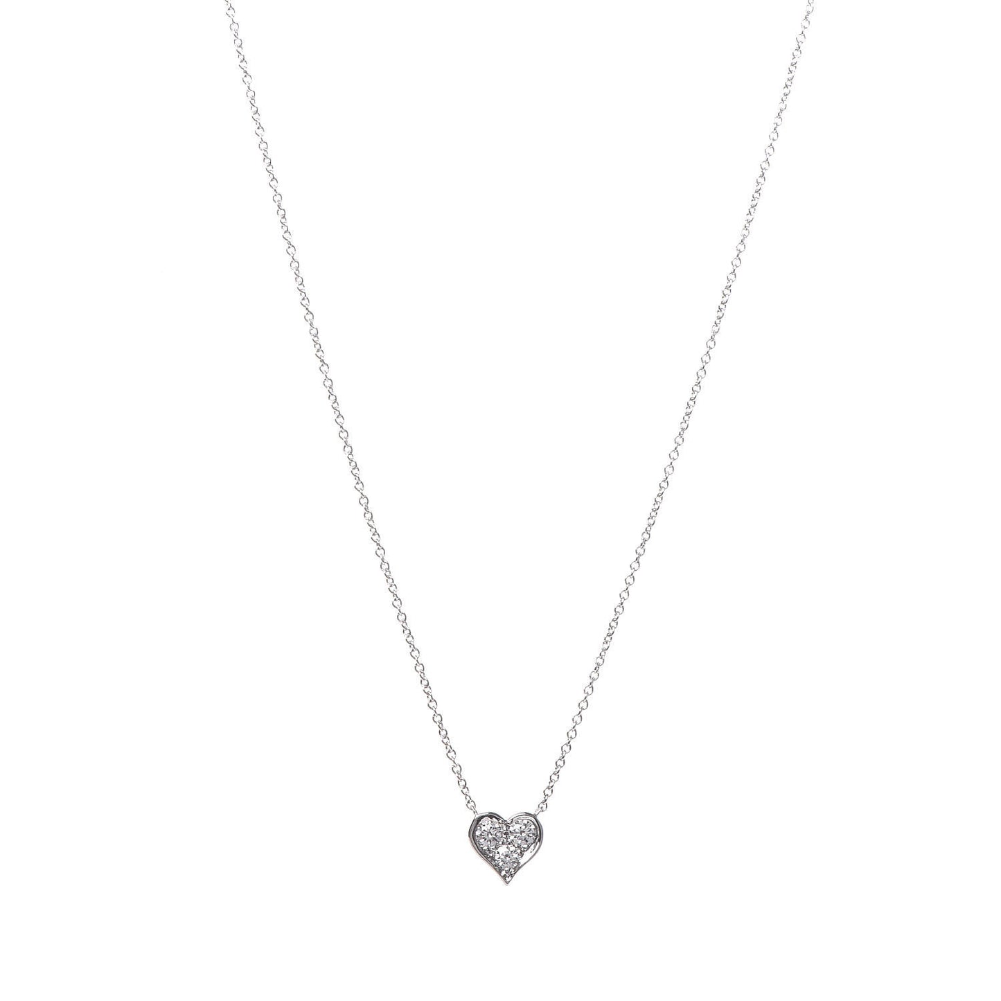 Platinum Diamond Heart Pendant Necklace