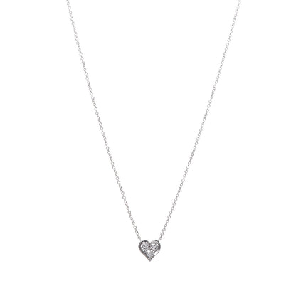 Tiffany Platinum Diamond Heart Pendant Necklace 1 of 6