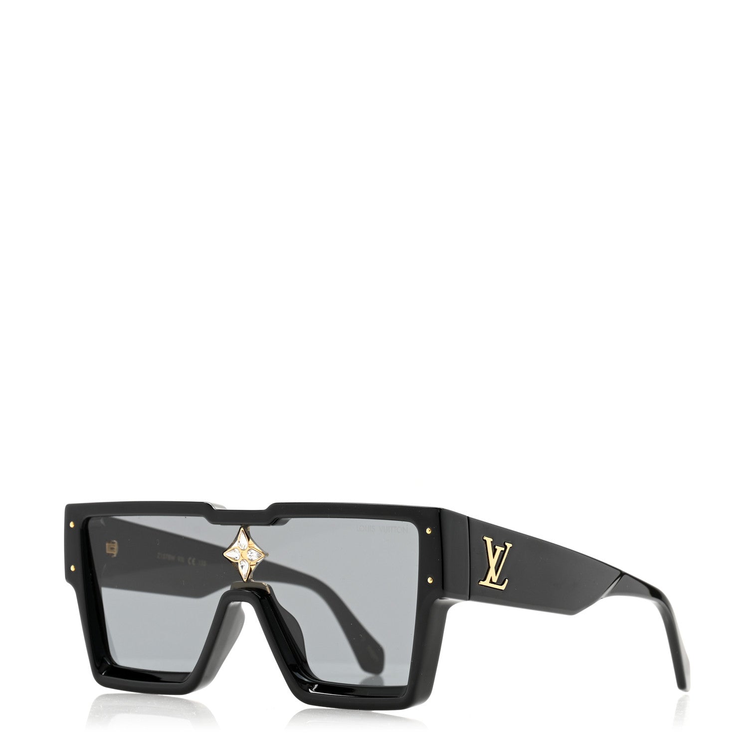 Louis Vuitton Acetate Swarovski Crystal Cyclone Sunglasses Z1578W Black 1 of 9