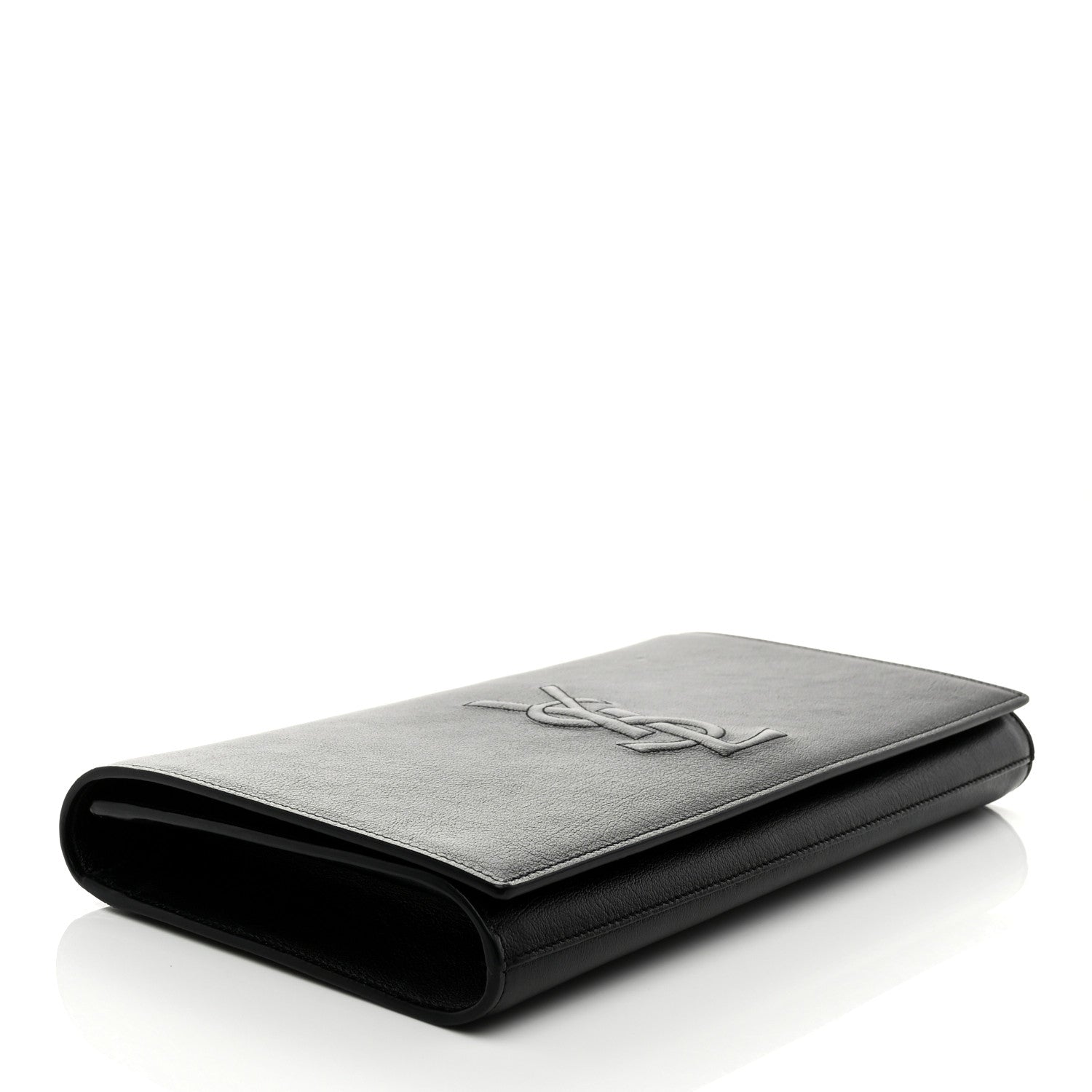 Saint Laurent Goatskin Monogram Large Belle De Jour Clutch Black 4 of 7