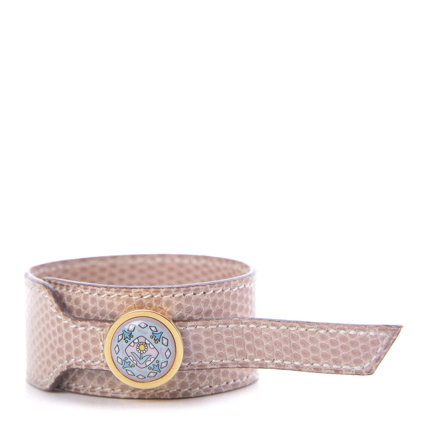Lizard Enamel Cuff Bracelet Pink