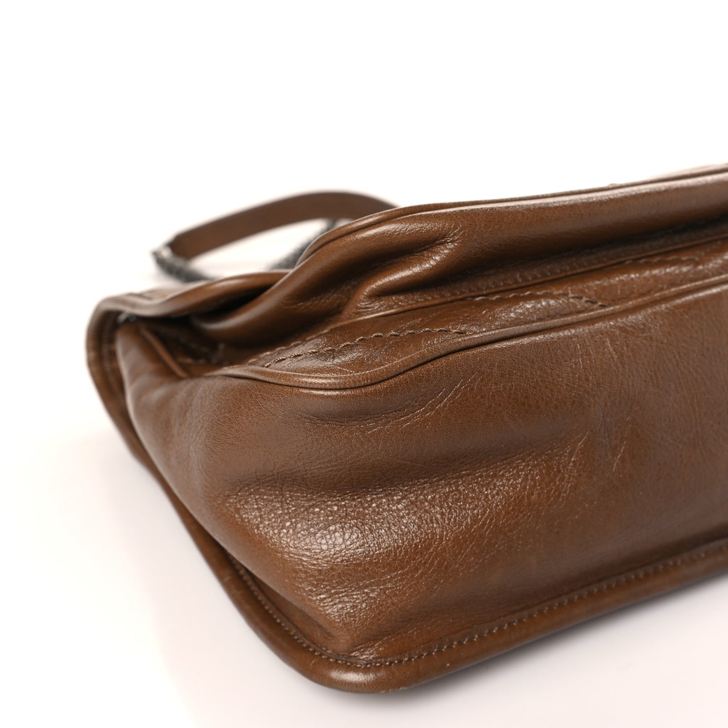 Crinkled Calfskin Matelasse Monogram Medium Niki Chain Satchel Tan Brown