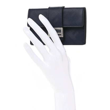 Fendi Calfskin FF Embossed Baguette Card Case Blueberry 2 of 10